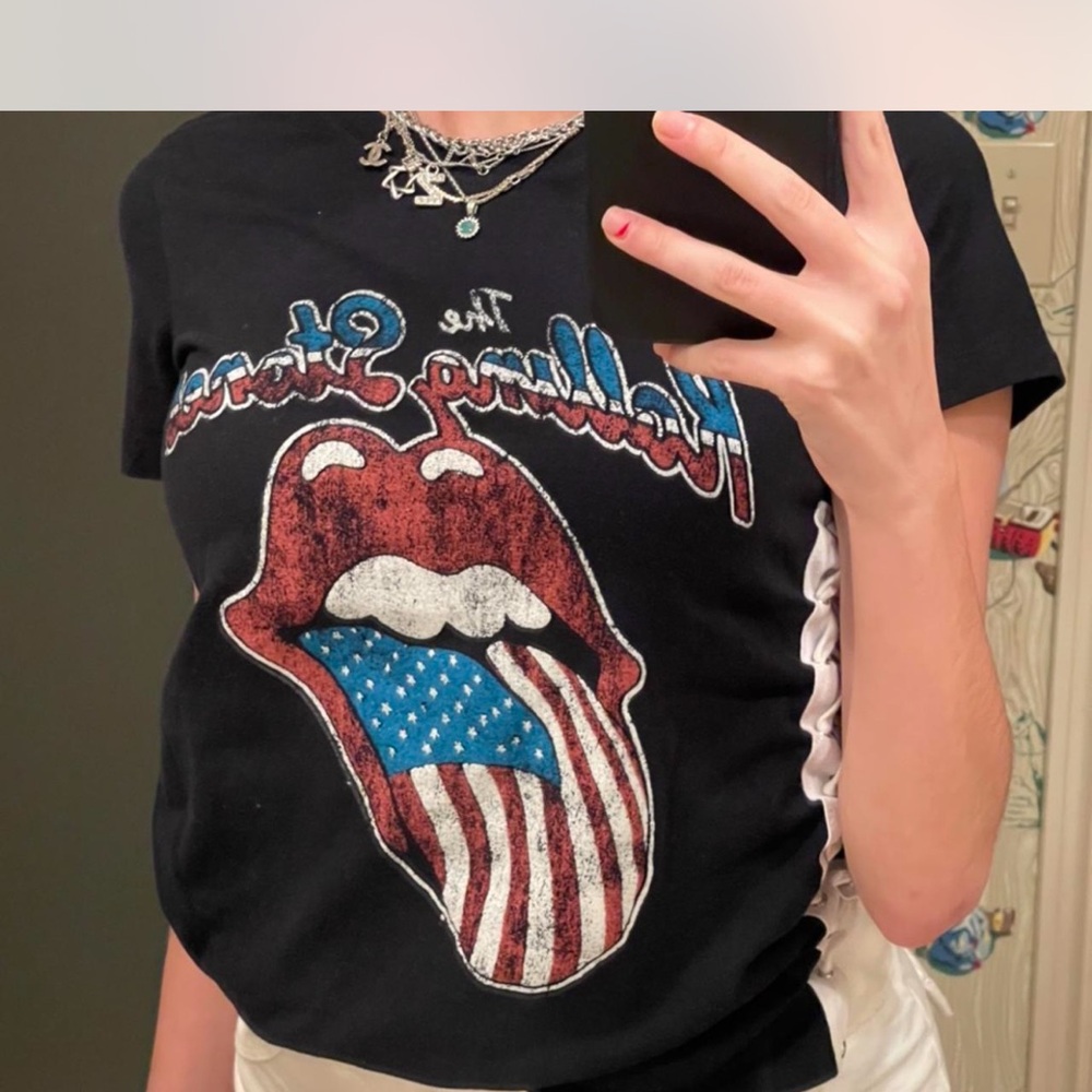 the Rolling Stones Printed Logo Tee - Black